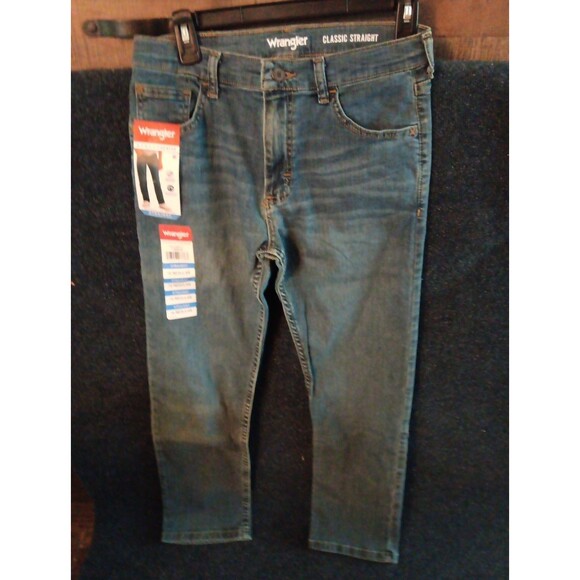 Wrangler Classic Straight Jeans Boys 14 Regular Denim Blue NWT - Picture 1 of 5